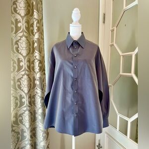 Kenneth Cole Men’s Gray Blue Dress Shirt - L